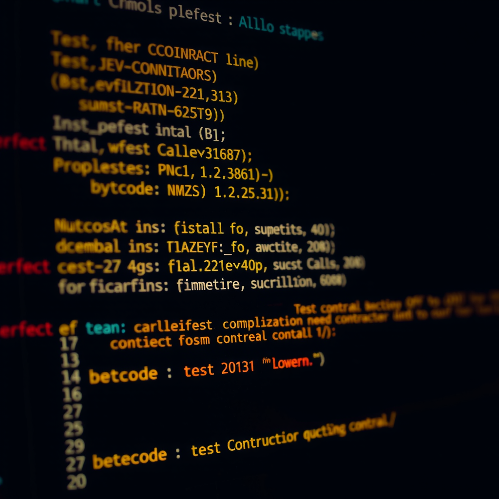 Visual representation of constructor arguments being encoded and appended to smart contract bytecode, showing the data structure with hexadecimal values on a dark technical interface